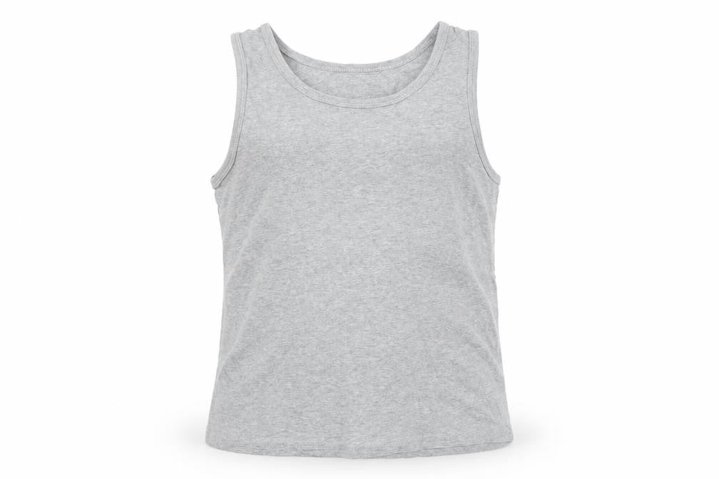 Marks & Spencer Boys Grey 100% Cotton Basic Tank Size 9-10 Years Round Neck Pullover