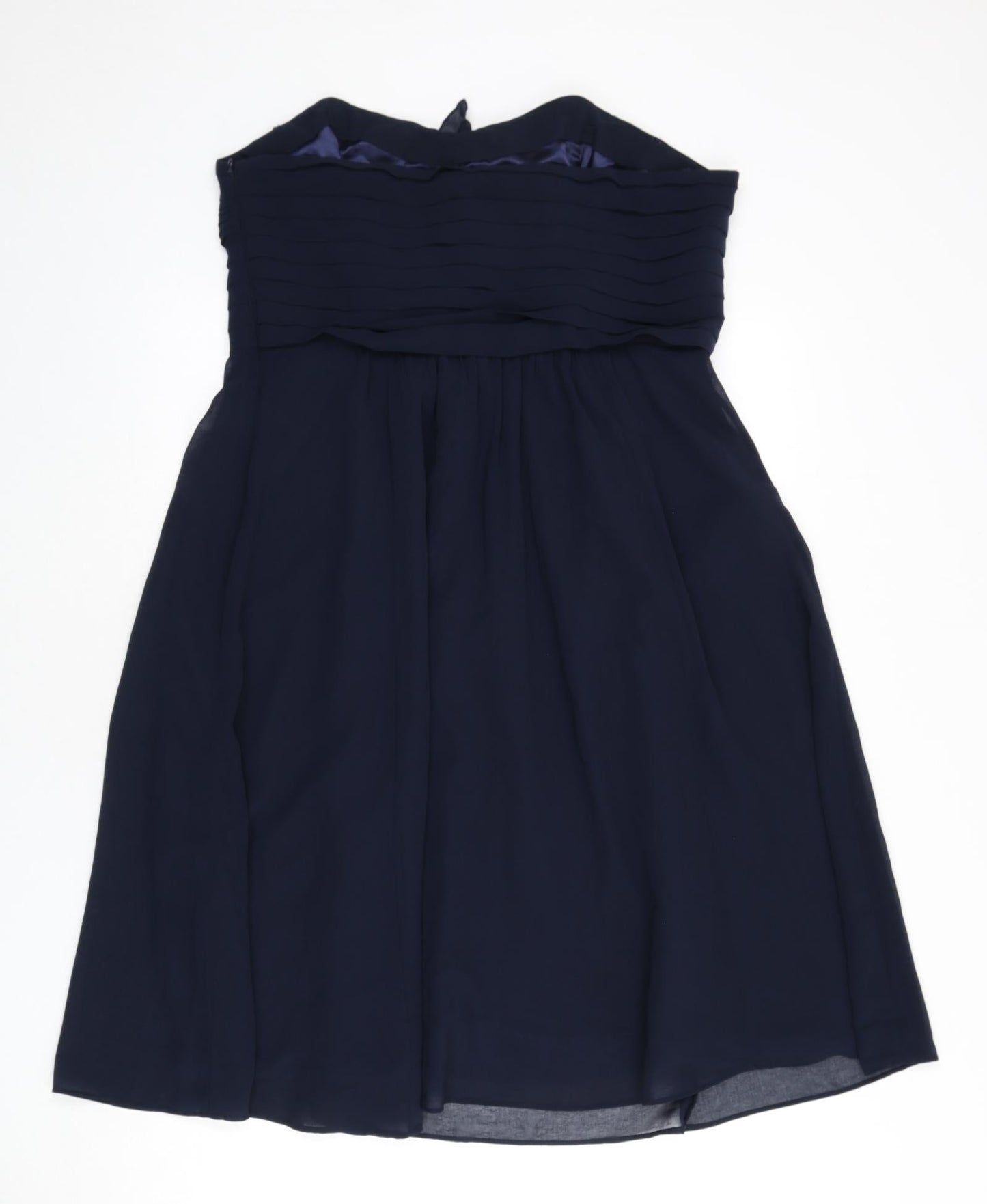 Debut Womens Blue Polyester Fit & Flare Size 16 Off the Shoulder Zip