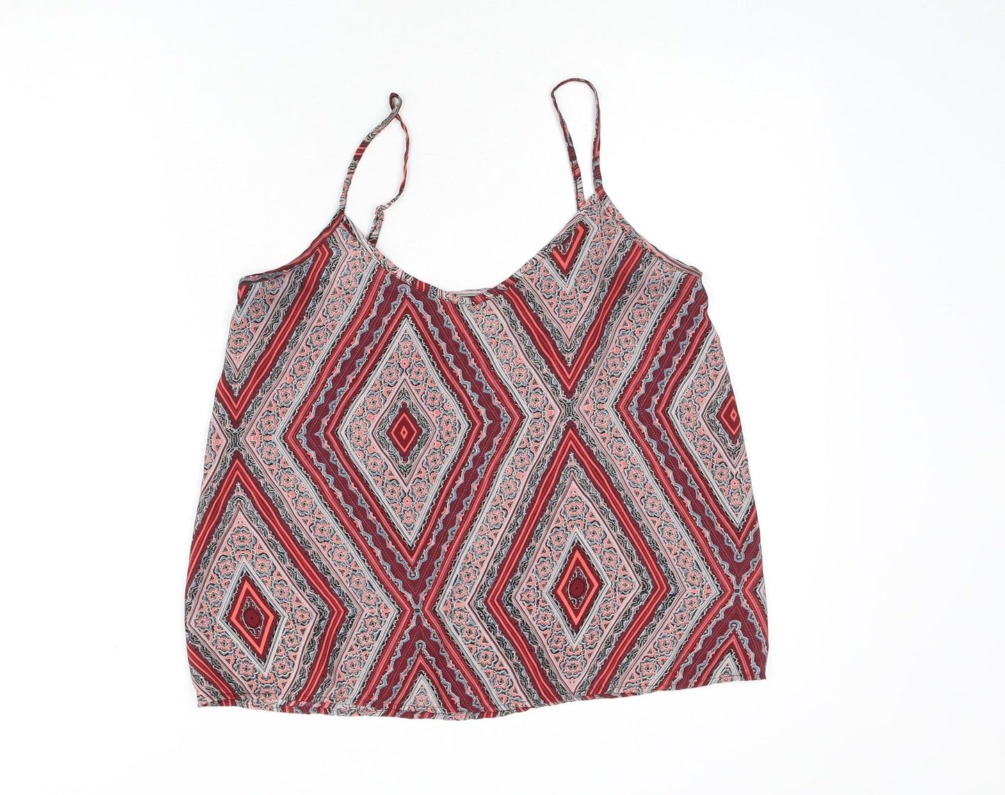 Hollister Womens Multicoloured Geometric Polyester Camisole Tank Size S V-Neck