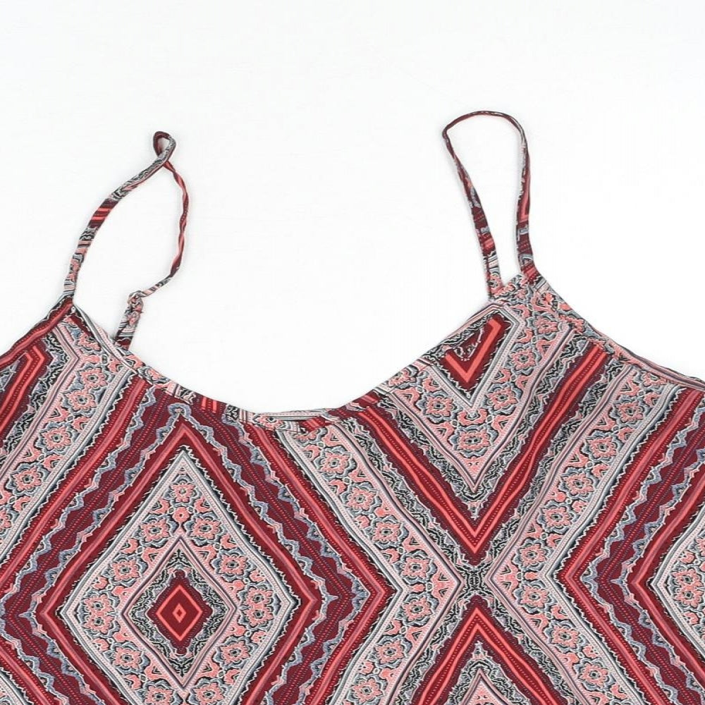 Hollister Womens Multicoloured Geometric Polyester Camisole Tank Size S V-Neck