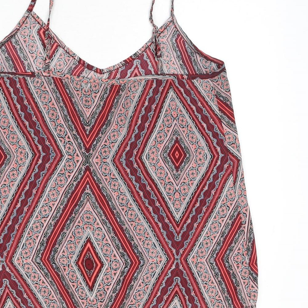 Hollister Womens Multicoloured Geometric Polyester Camisole Tank Size S V-Neck