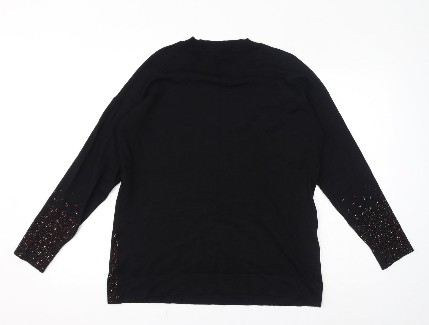 Paramour Womens Black Crew Neck Viscose Pullover Jumper Size S - Size S-M, Studded