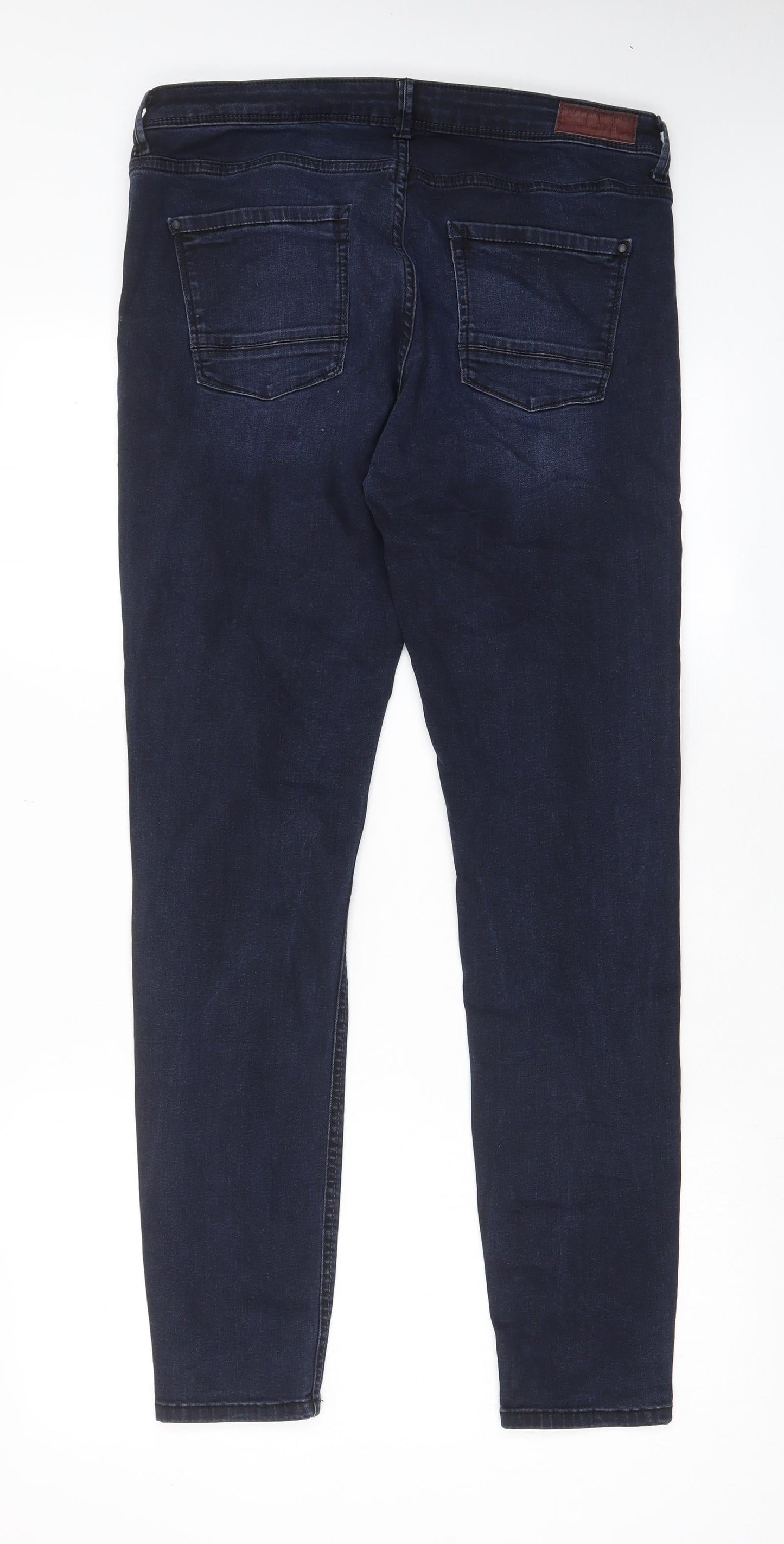 Esprit Mens Blue Cotton Skinny Jeans Size 31 in L32 in Regular Zip - Pockets, Belt Loops, Logo