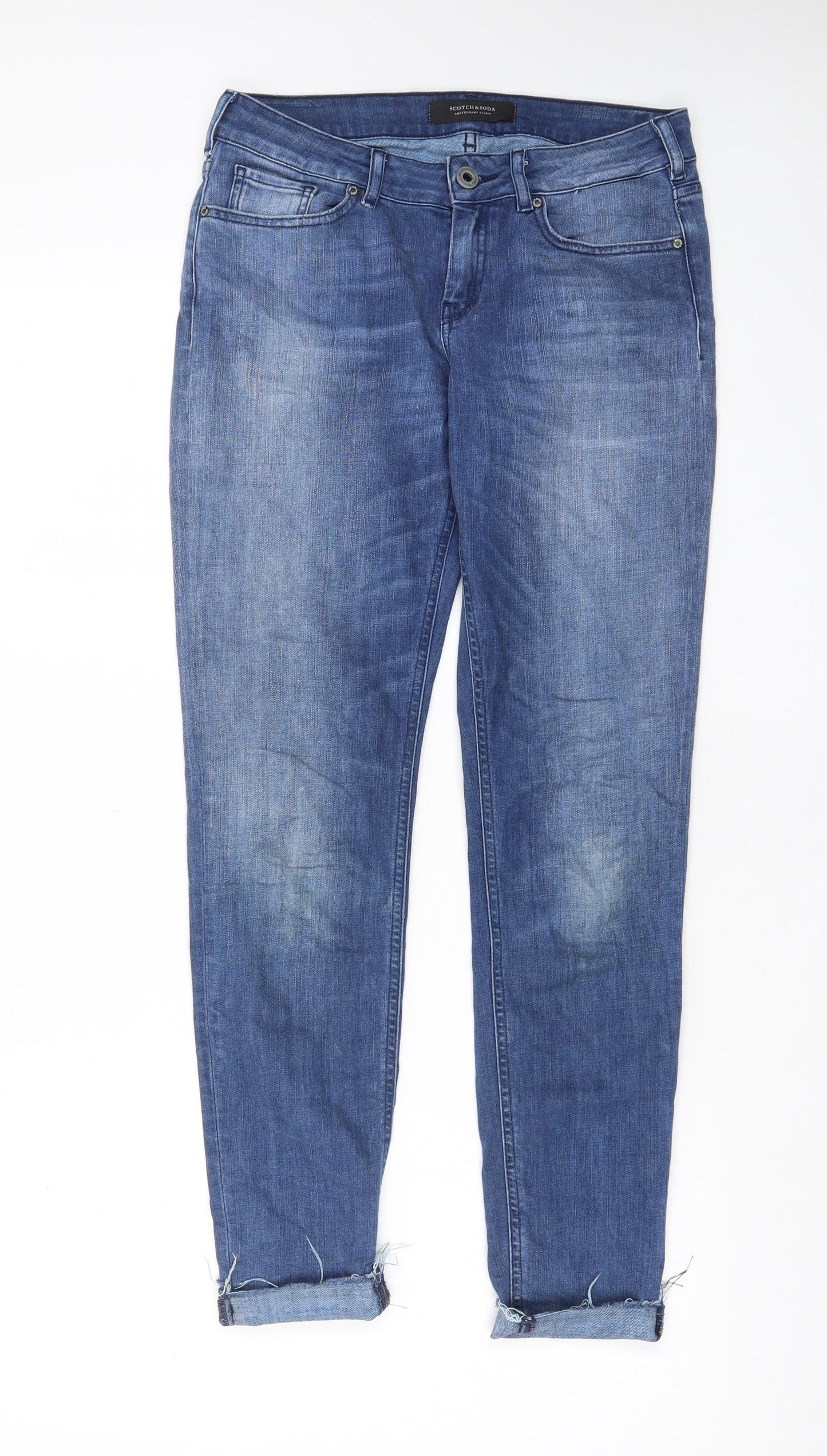 Scotch & Soda Womens Blue Cotton Skinny Jeans Size 27 in L32 in Regular Zip - Pockets