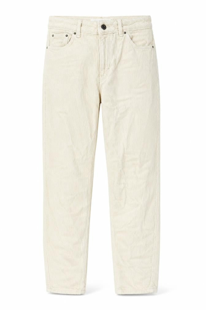 Topshop Womens Ivory Cotton Trousers Size 28 in L30 in Regular Zip - Pockets, Belt Loops