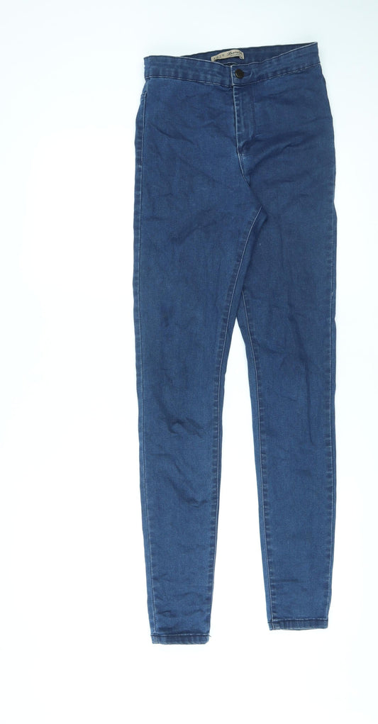 Denim & Co. Womens Blue Cotton Skinny Jeans Size 8 L29 in Regular Zip