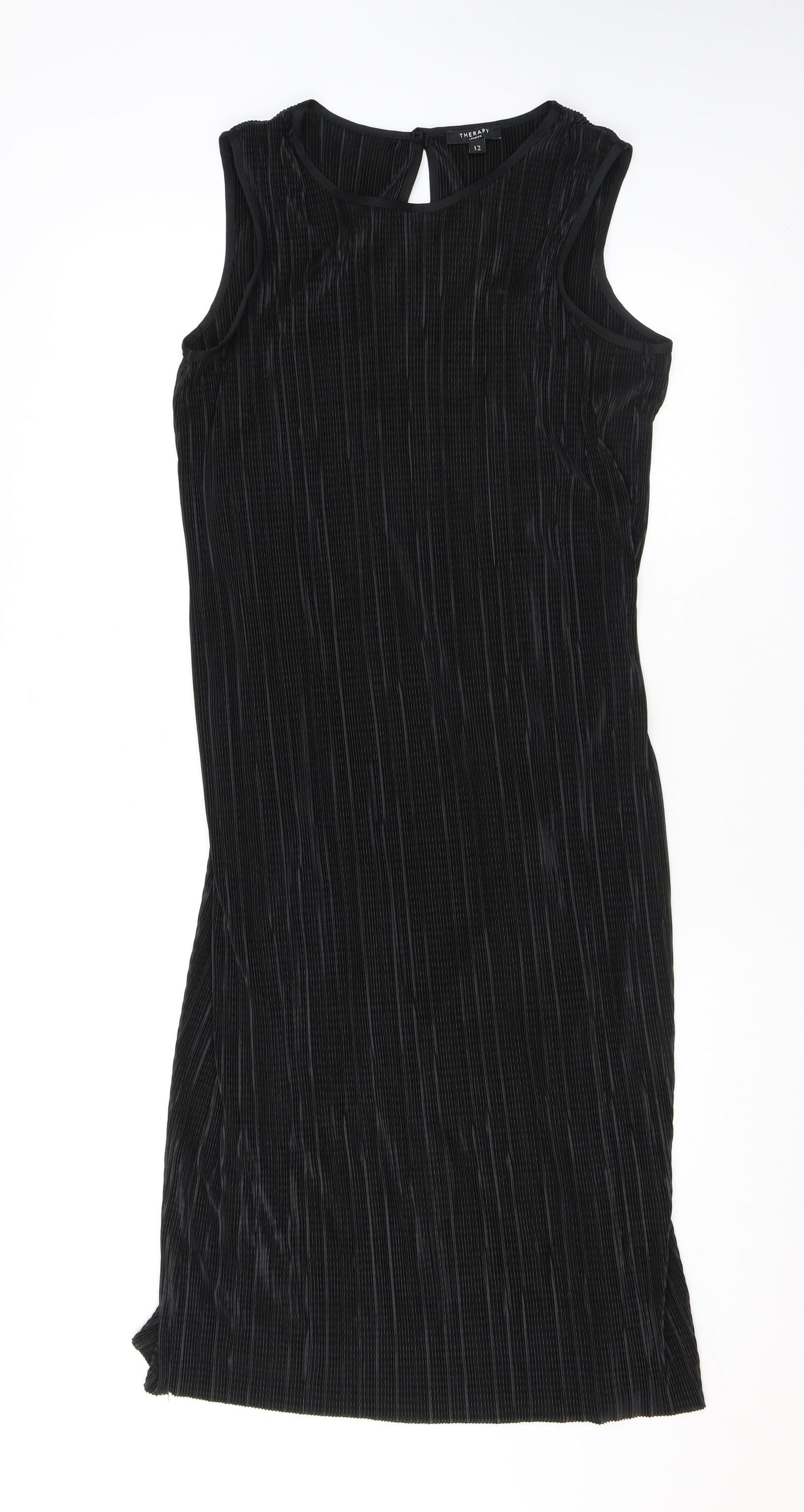 Therapy Womens Black Polyester Tank Dress Size 12 Scoop Neck Pullover