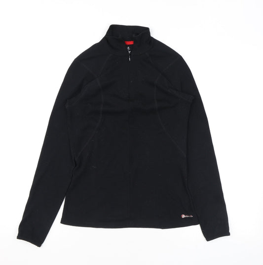 Marks and Spencer Womens Black Polyester Pullover Sweatshirt Size 12 Zip