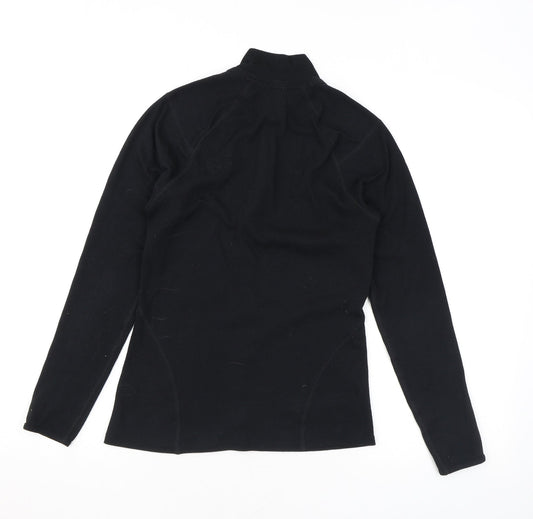 Marks and Spencer Womens Black Polyester Pullover Sweatshirt Size 12 Zip