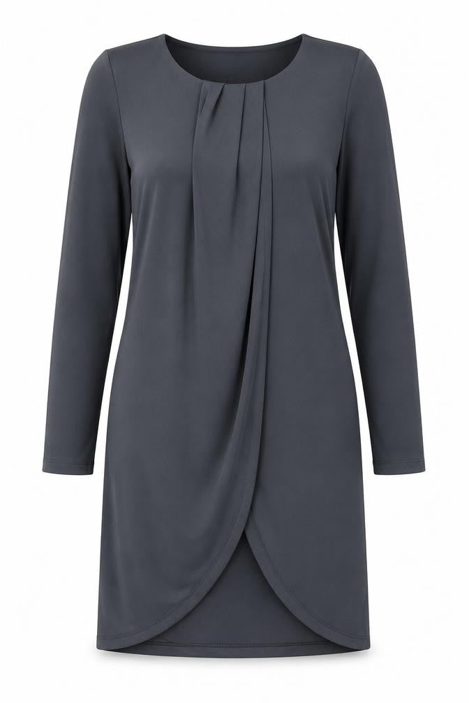 Marks and Spencer Womens Grey Polyester A-Line Size 8 Round Neck Pullover