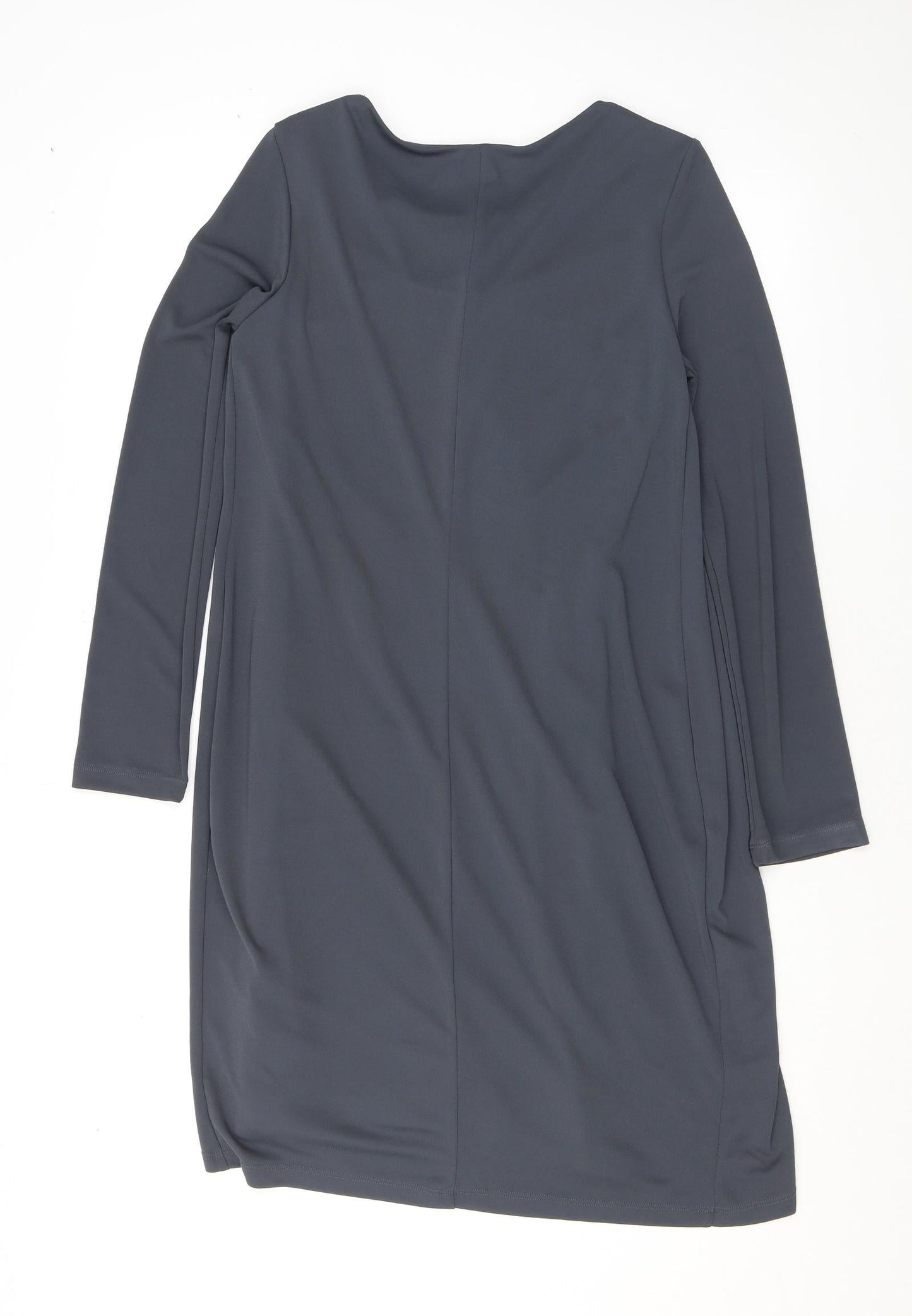 Marks and Spencer Womens Grey Polyester A-Line Size 8 Round Neck Pullover