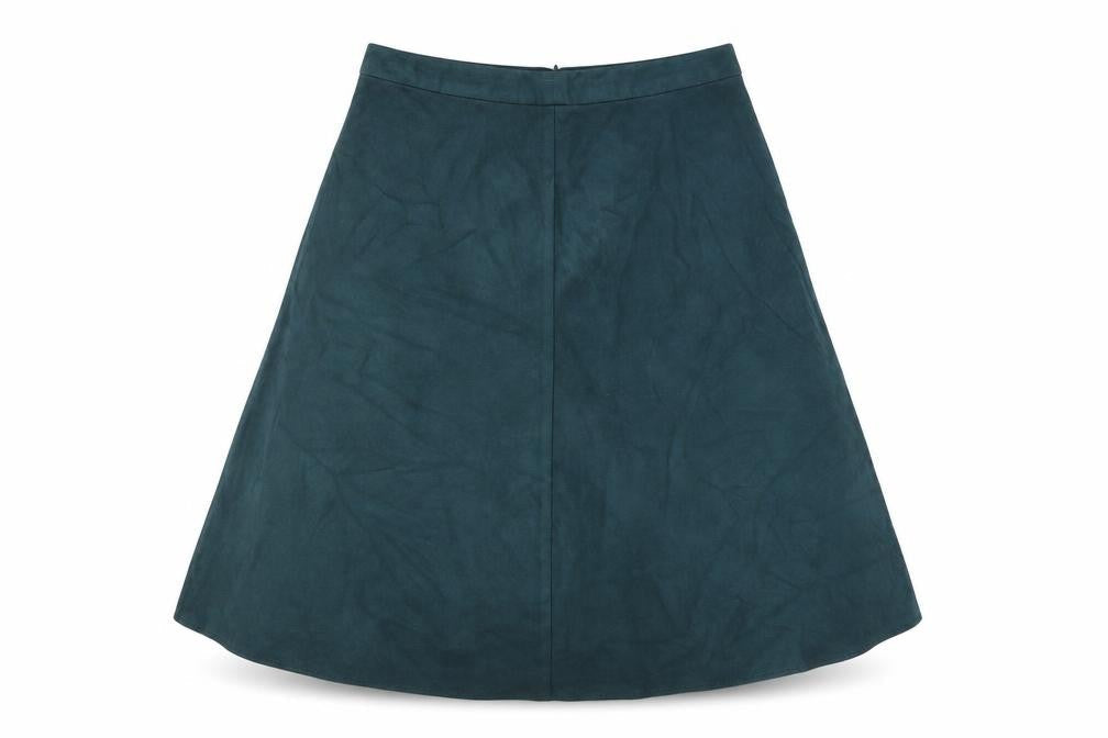 Marks and Spencer Womens Green Polyester Swing Skirt Size 14 Zip