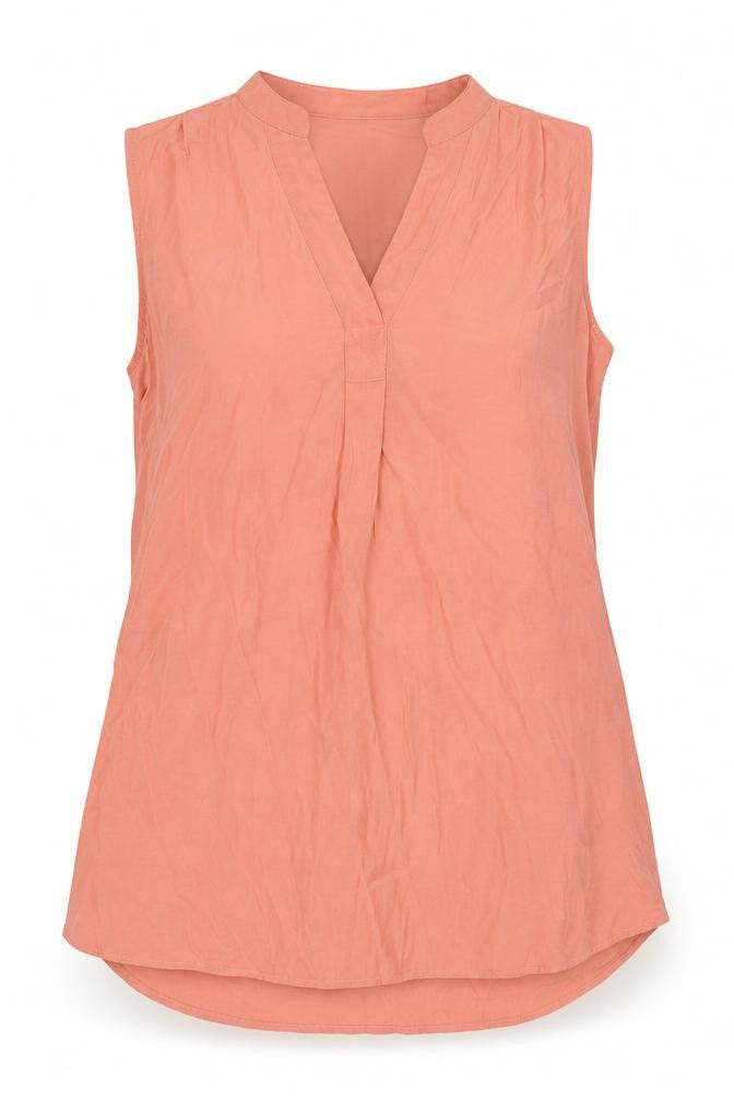 Marks and Spencer Womens Pink Viscose Basic Blouse Size 12 V-Neck
