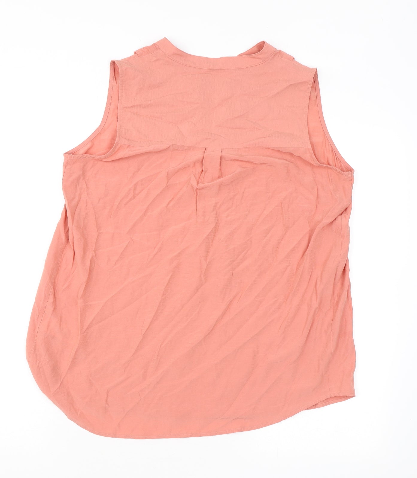 Marks and Spencer Womens Pink Viscose Basic Blouse Size 12 V-Neck