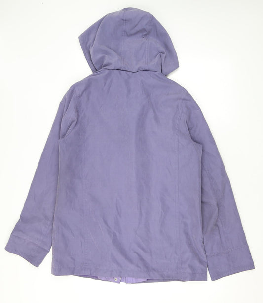 EWM Womens Purple Anorak Coat Size 12 Zip