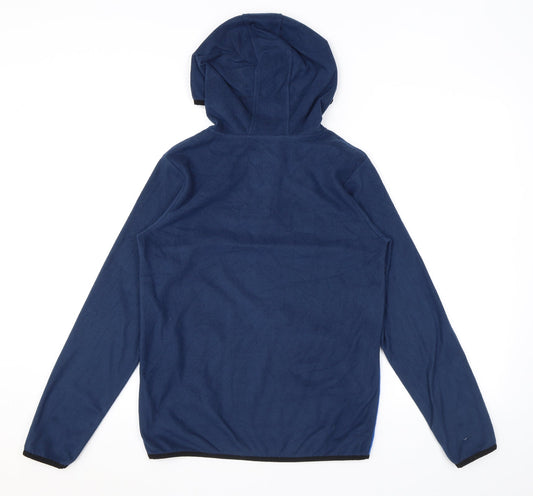 Glacier Point Boys Blue Colourblock Polyester Pullover Hoodie Size 12 Years Zip