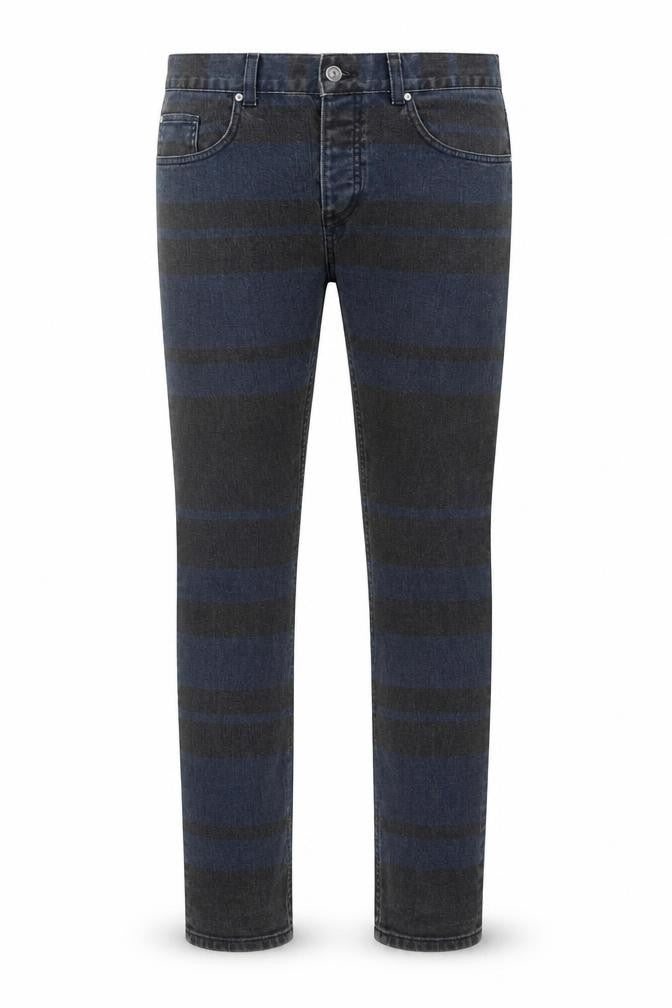 H&M Mens Black Striped Cotton Skinny Jeans Size 31 in L32 in Regular Zip