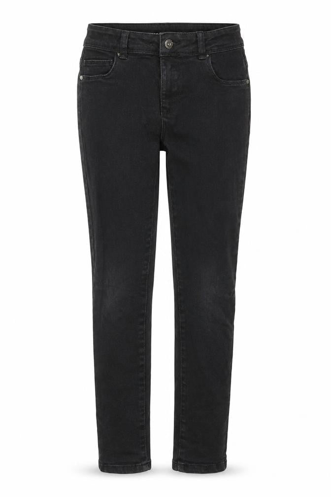 Front view of Denim & Co. girls’ blue cotton skinny jeans, size 9-10, years, 24-inch leg regular zip