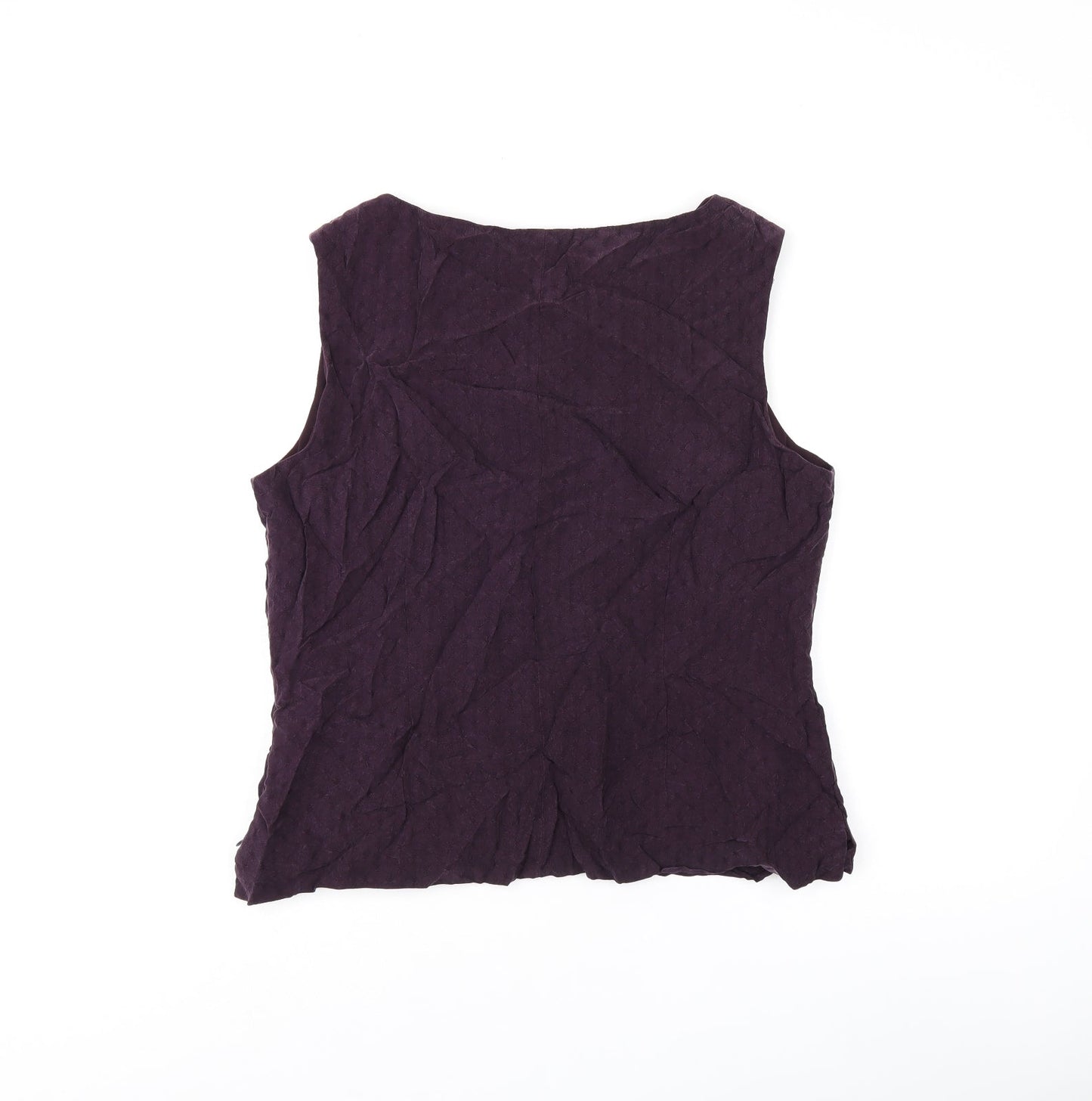 Liz Claiborne Womens Purple Polyester Basic T-Shirt Size 14 Boat Neck