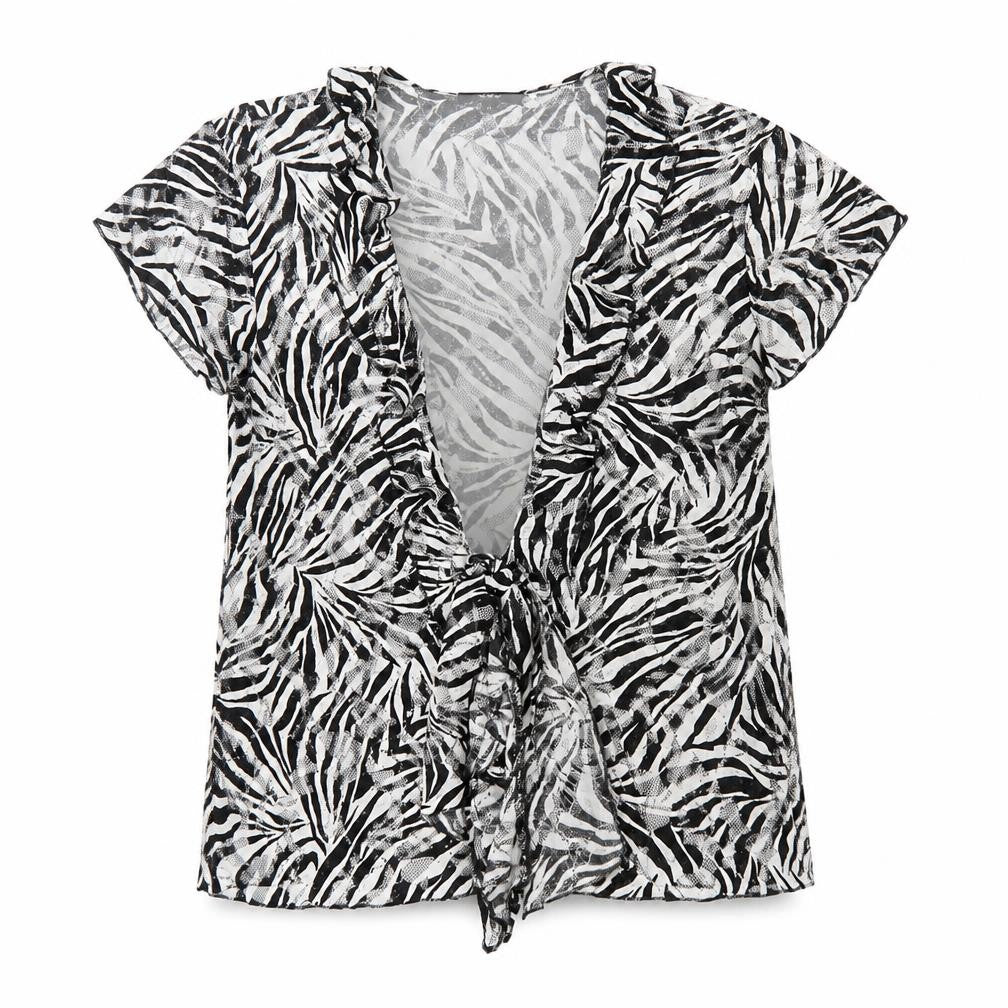 Per Una Womens Black Geometric Polyester Basic T-Shirt Size 16 Collared