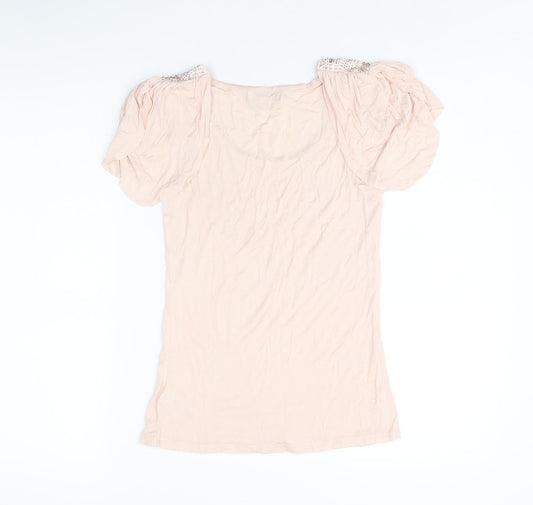 Twenty One Womens Pink Polyester Basic Tank Size S Scoop Neck