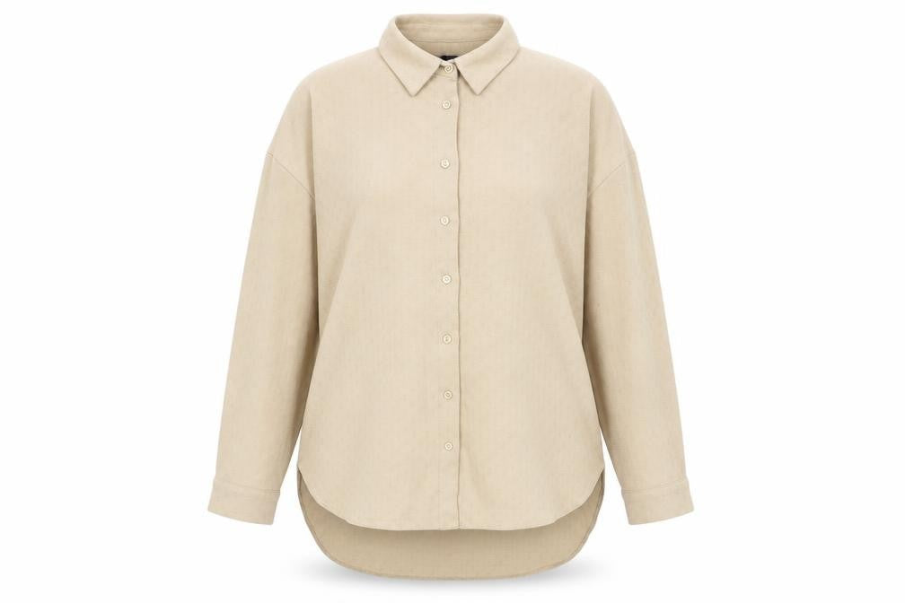 New Look Womens Beige Polyester Basic Button-Up Size 10 Collared