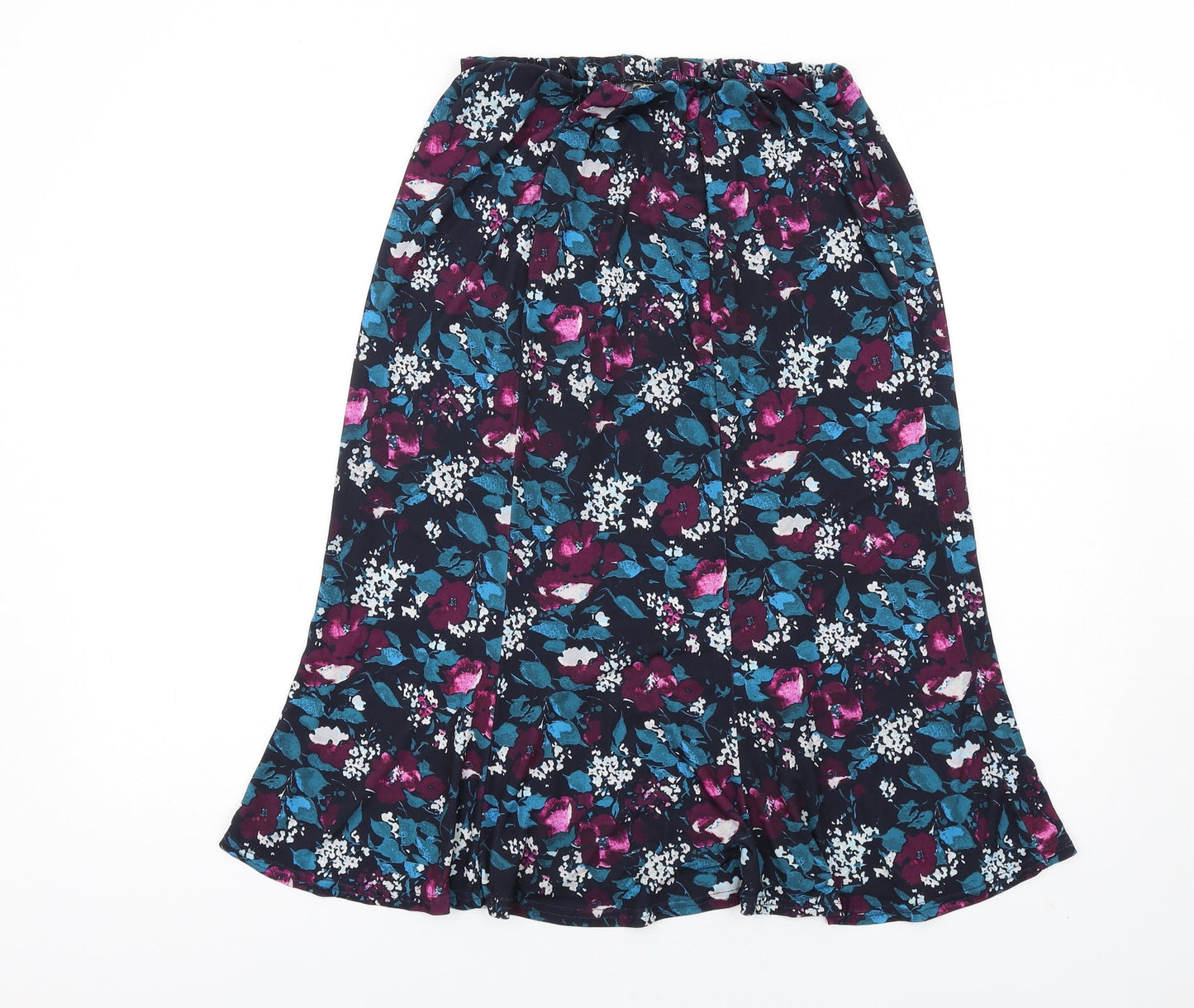 Kate Lilly Womens Multicoloured Floral Polyester A-Line Skirt Size 10