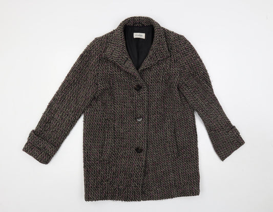 Marks and Spencer Womens Multicoloured Overcoat Coat Size 10 Button