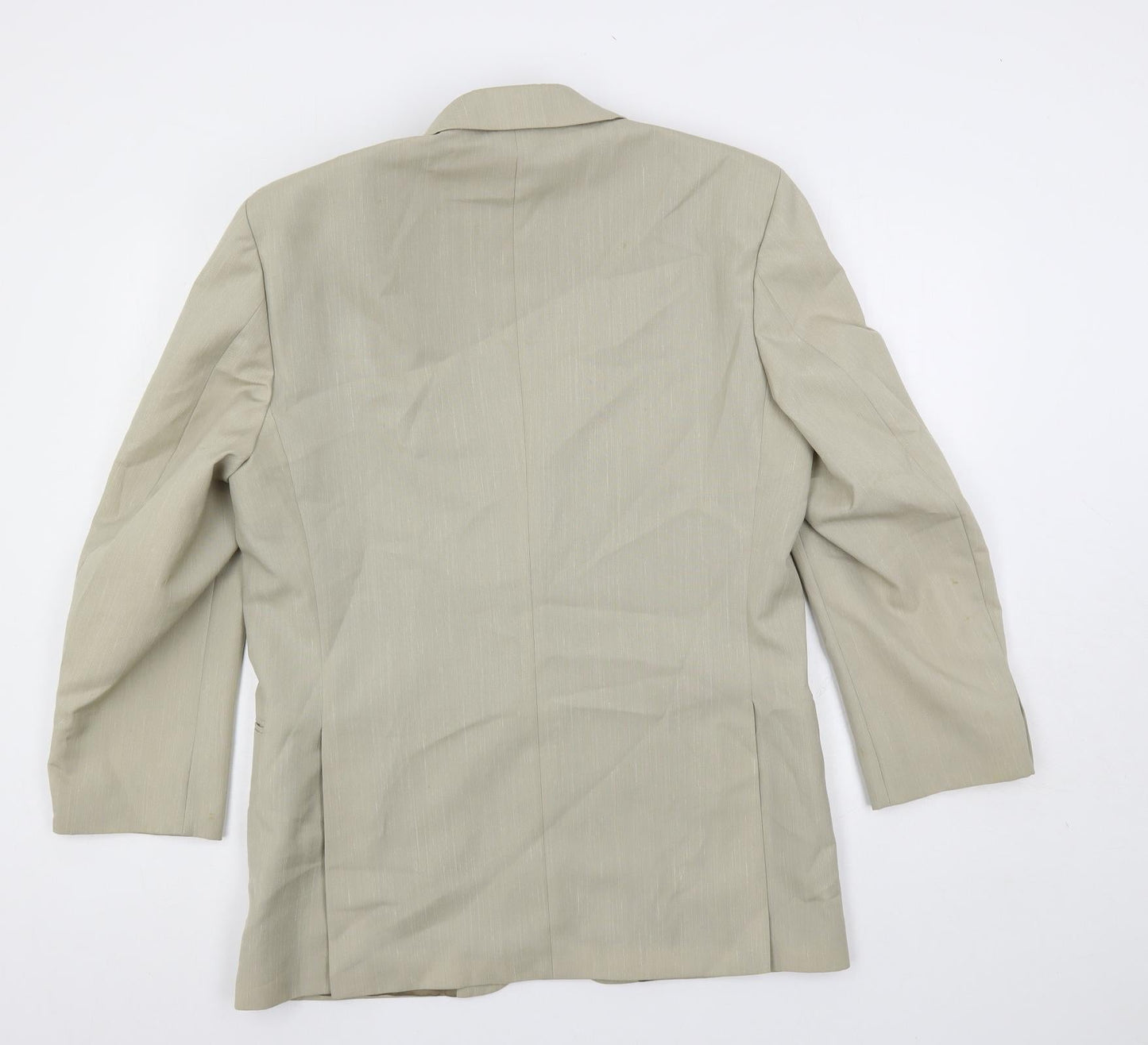 Brook Taverner Mens Beige Polyester Jacket Suit Jacket Size 40 Regular