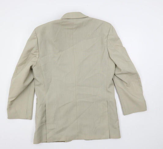 Brook Taverner Mens Beige Polyester Jacket Suit Jacket Size 40 Regular