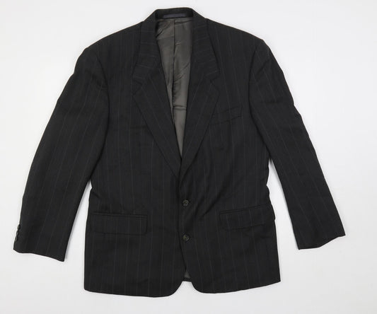 Horne Brothers Mens Grey Striped Wool Jacket Suit Jacket Size 40 Regular