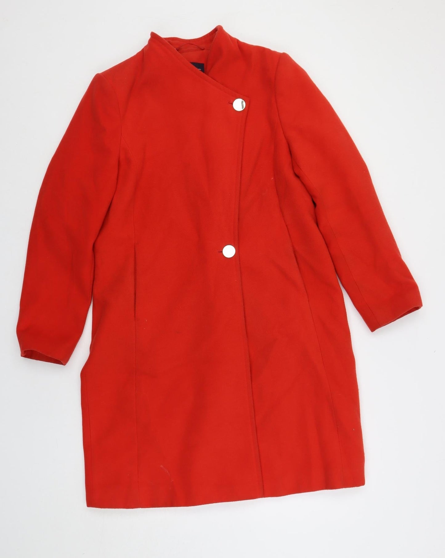 Marks and Spencer Womens Red Pea Coat Coat Size 12 Button
