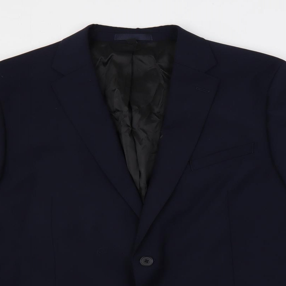 Autograph Mens Blue Wool Jacket Suit Jacket Size 44 Regular