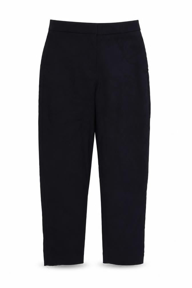 Marks and Spencer Womens Blue Cotton Dress Pants Trousers Size 10 L26 in Regular Zip