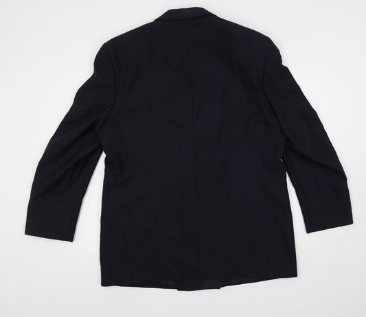 Douglas Mens Blue Polyester Jacket Suit Jacket Size 46 Regular