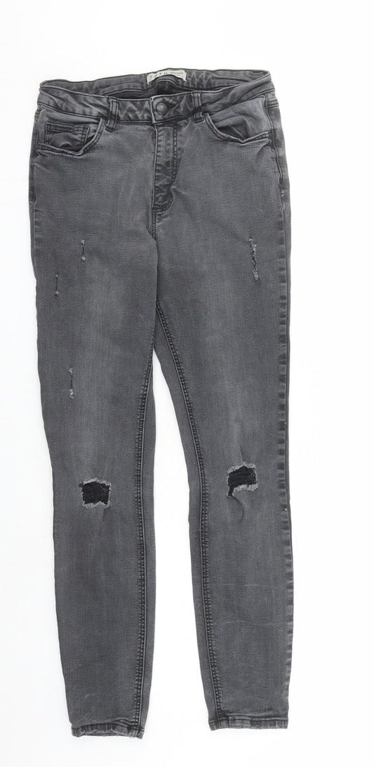 Denim & Co. Womens Black Cotton Skinny Jeans Size 12 L27 in Regular Zip