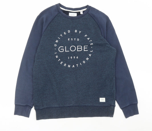 Globe Mens Blue Cotton Pullover Sweatshirt Size M