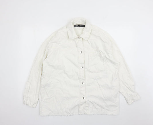 Zara Womens White Jacket Size XS Button