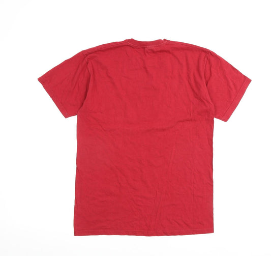 Budapest Mens Red Polyester T-Shirt Size S Round Neck