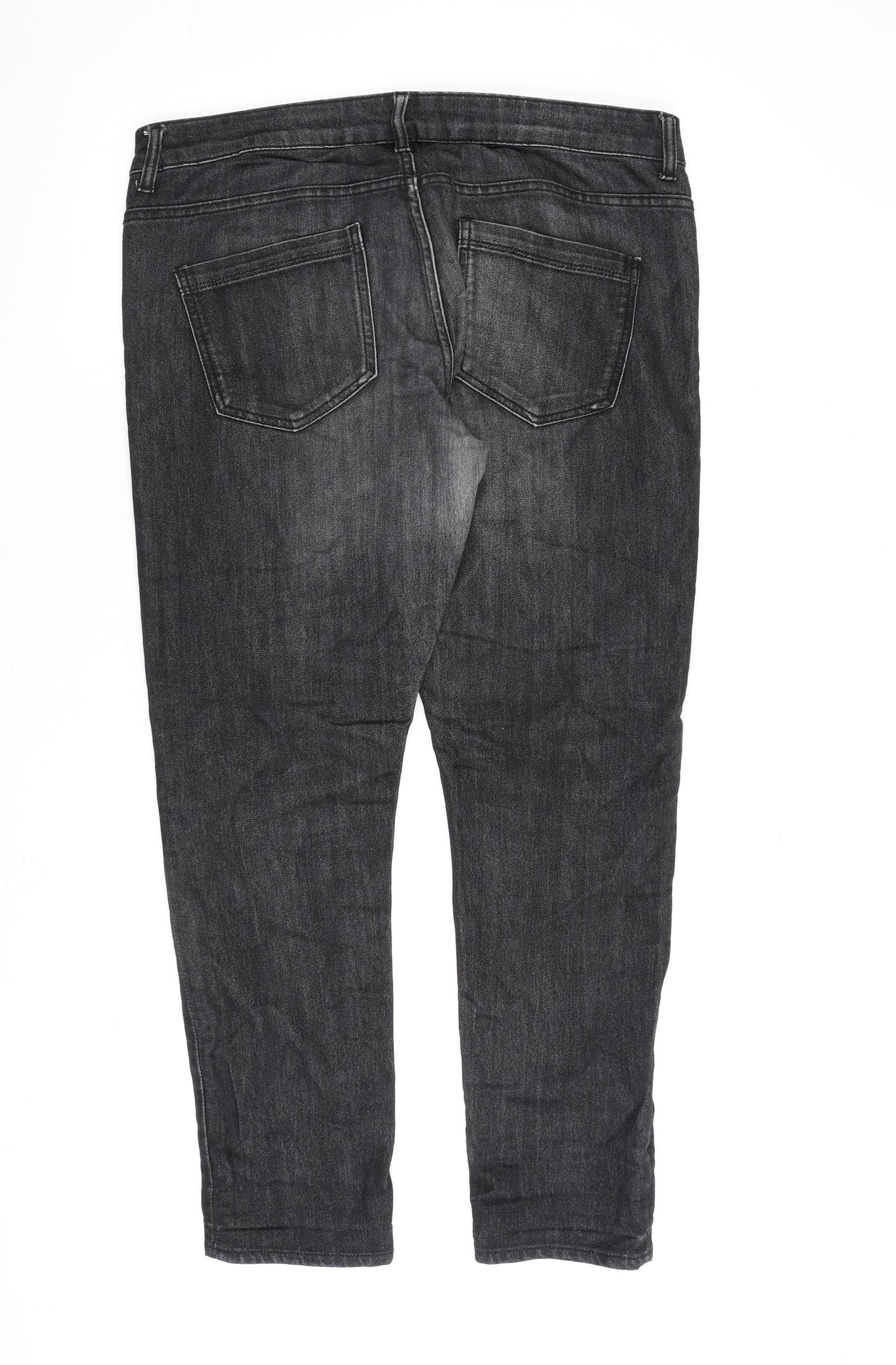 Denim & Co. Mens Grey Cotton Skinny Jeans Size 36 in L30 in Extra-Slim Zip