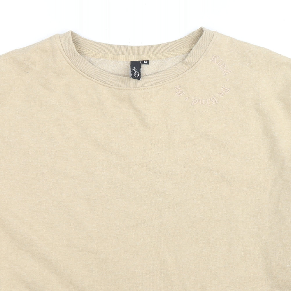 Nobody's Child Womens Beige Cotton Pullover Sweatshirt Size M Pullover - Be Kind