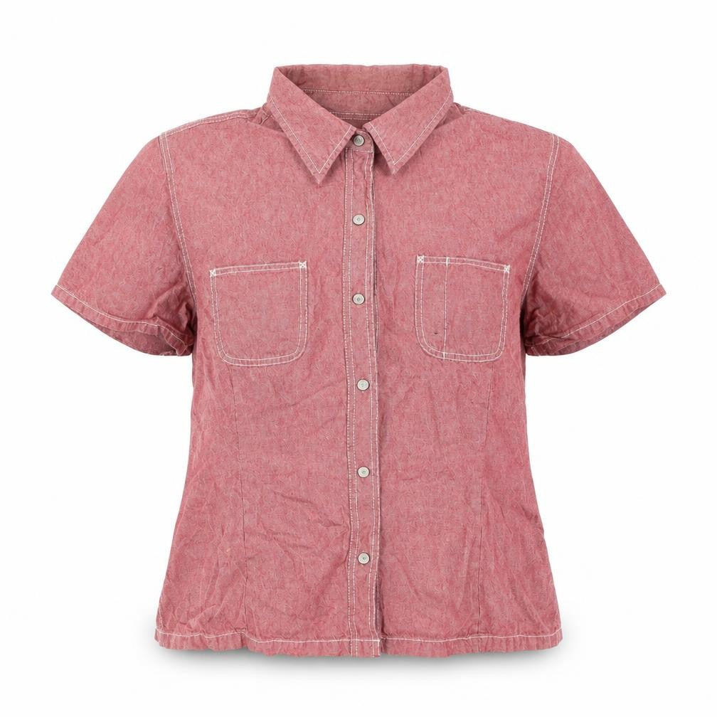 Womens UK Size XL Gap Red Polyester Button-Up