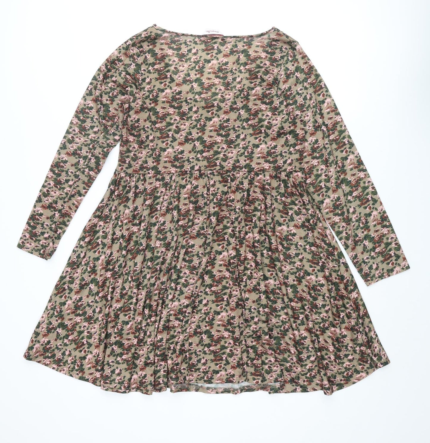 Simply Be Womens Multicoloured Floral Polyester A-Line Size 14 Scoop Neck Pullover