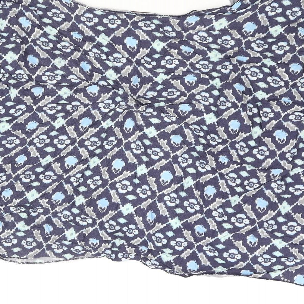 Hollister Womens Blue Geometric Viscose Kimono Blouse One Size V-Neck