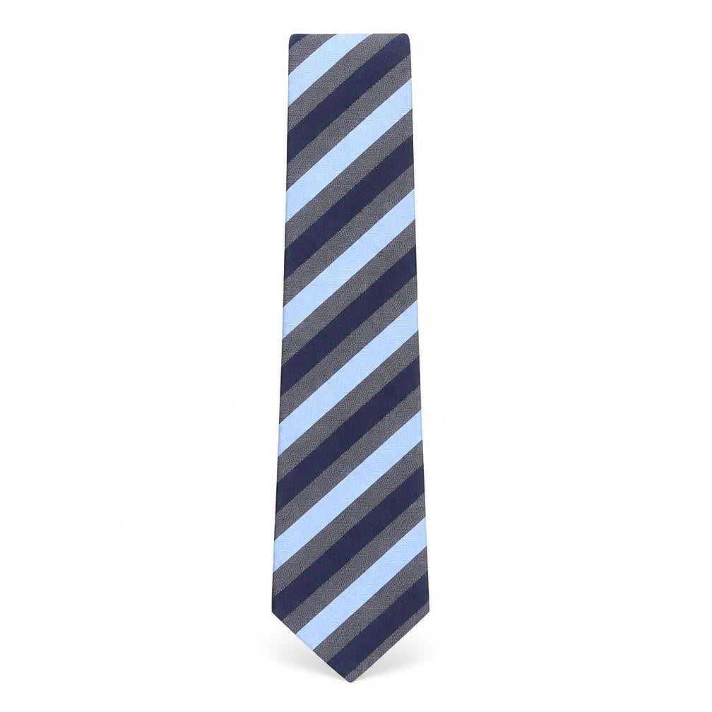 Michaelis Mens Blue Striped Silk Pointed Tie One Size