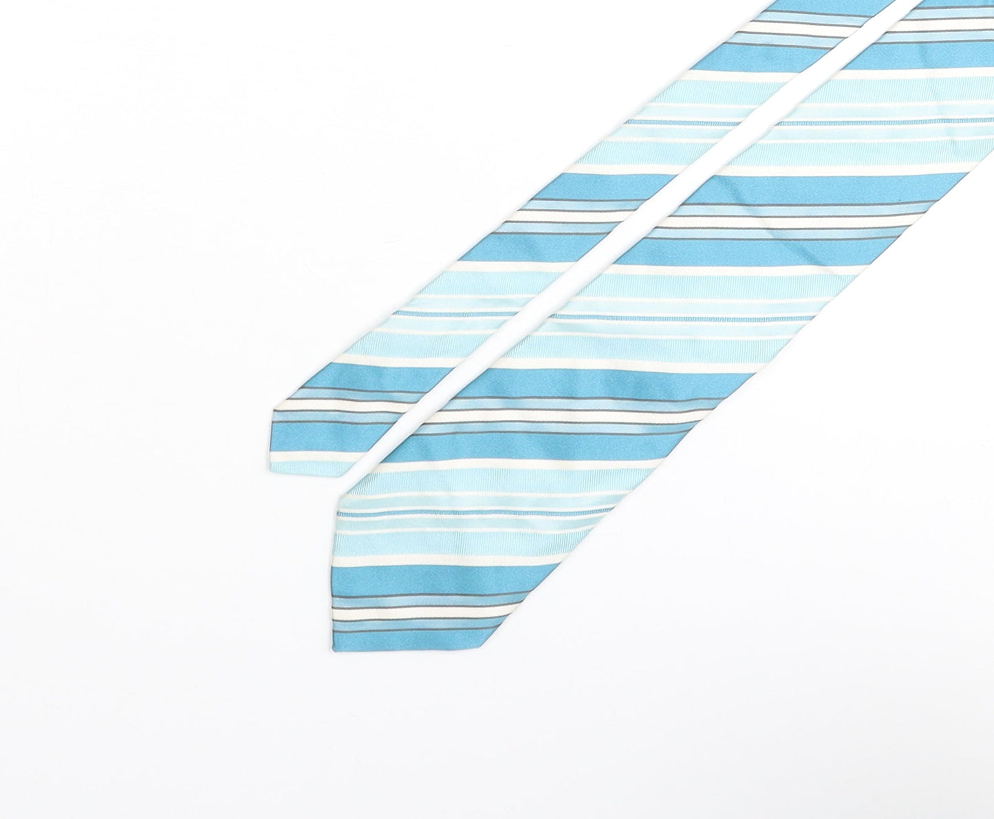 Hilditch & Key Mens Blue Striped Polyester Pointed Tie One Size