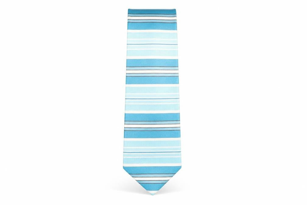 Hilditch & Key Mens Blue Striped Polyester Pointed Tie One Size