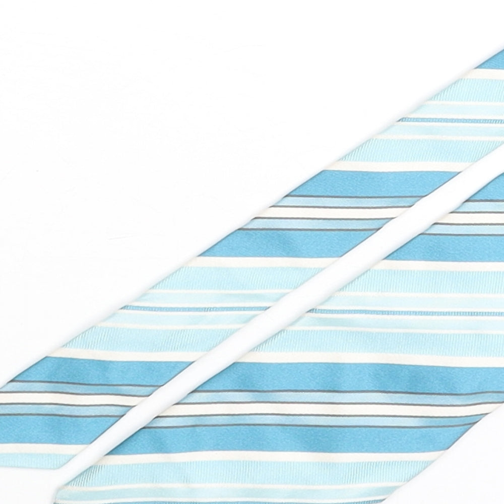 Hilditch & Key Mens Blue Striped Polyester Pointed Tie One Size
