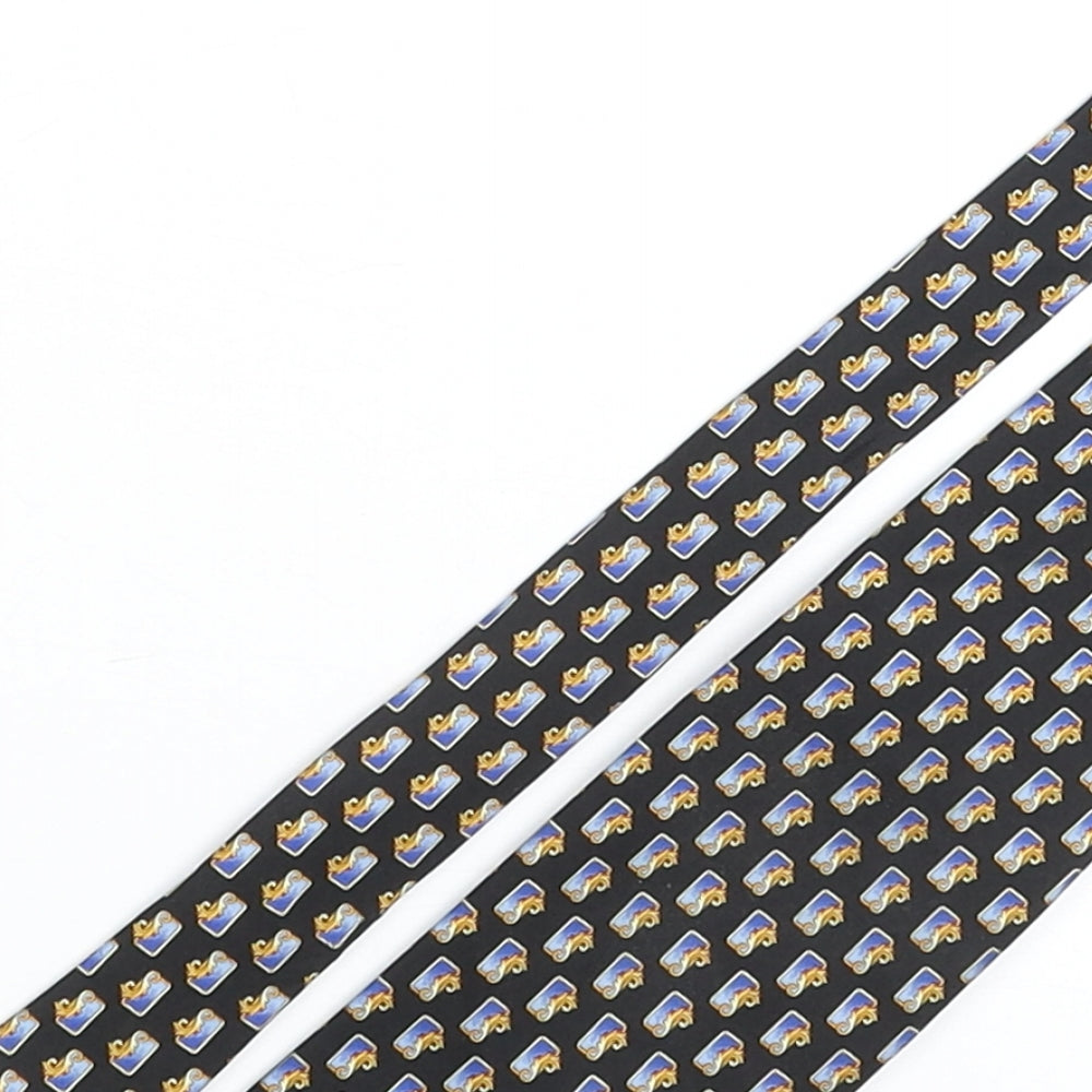 Benjamin James Mens Multicoloured Geometric Silk Pointed Tie One Size