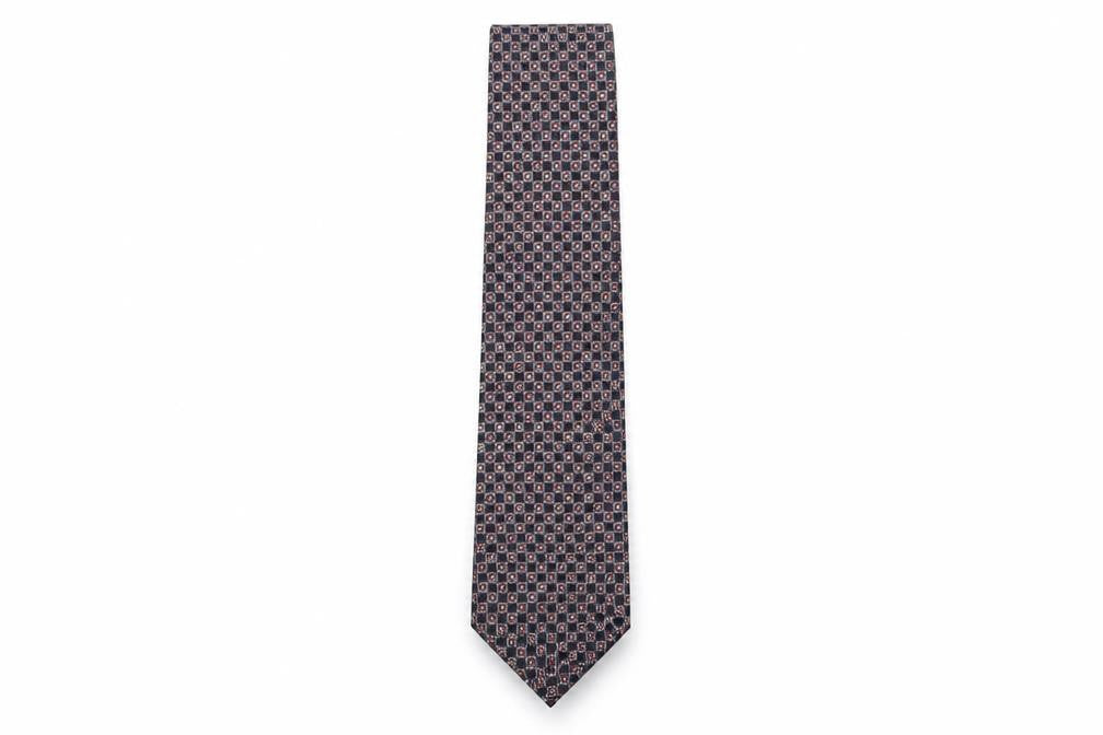 Alberto Piano Mens Multicoloured Geometric Silk Pointed Tie One Size